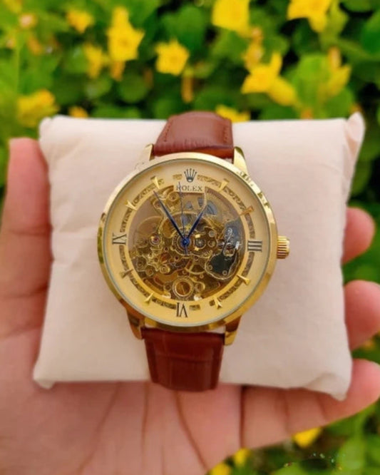 Automatic Skeleton Strap Watch